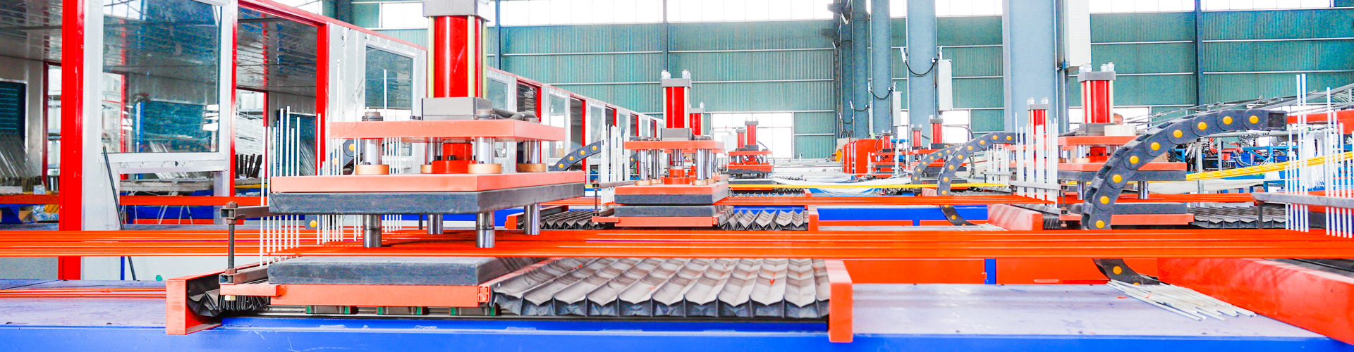 Factory production line with large machinery and equipment