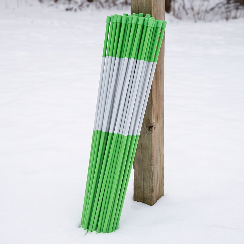 Green 5/16" X 48" Fiberglass Driveway Marker – Reflective Snow & Lane Stake