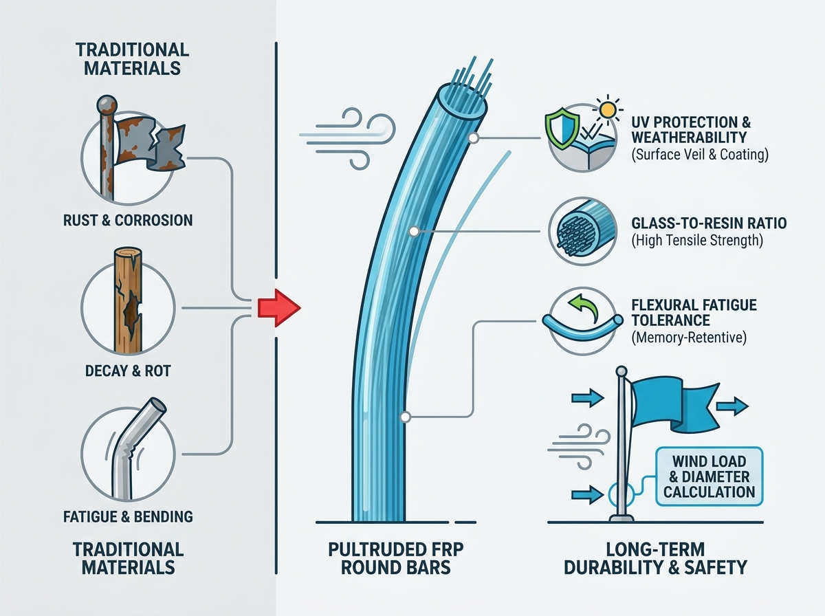 Pultruded FRP Round Bars