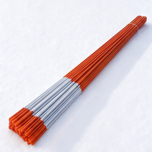 Orange 7.9mm 122cm Fiberglass Snow Stakes with White Reflective Tape Snow Pole 
