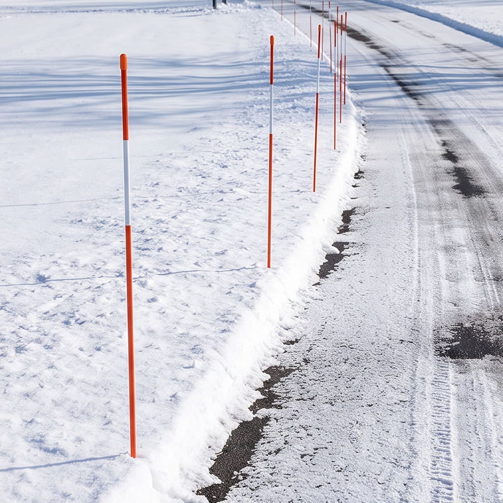 Orange 5/16" X 48" Fiberglass Driveway Marker – Reflective Snow Stakes for Lane & Edge Marking